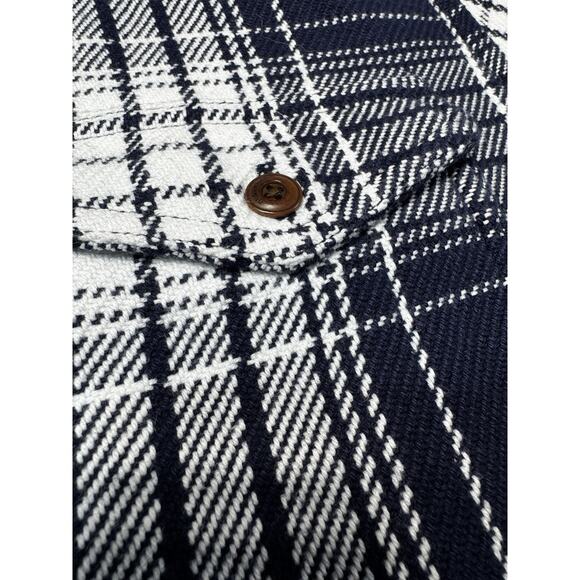 Outerknown Blanket Shirt Navy Plaid M/L Heritage Outdoor Mens Flannel Heavy Wght - Picture 11 of 12